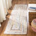 thumbnail image 1 of Safavieh Braided Collection BRD210B Handmade Boho Reversible Cotton Runner, 2'3" x 8' , Ivory / Multi, 1 of 5