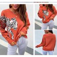 thumbnail image 3 of REDHOTYPE omen Surdimensionné Pull Col Rond Lanterne Manches en Vrac Pull Chunky Pull Pull Pull Pull en Tricot Tops, 3 of 5