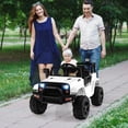 thumbnail image 2 of Patiojoy 12V Kids Ride On Car Electric Vehicle Jeep with Parental Remote Music Horn Headlights Slow Start Function White, 2 of 10