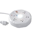 thumbnail image 1 of Barre d'Alimentation Ronde avec Ports de Recharge USB, Veilleuse Ajustable, Parasurtenseur, Design Compact pour Station de Recharge à la Maison et en Voyage, 1 of 6