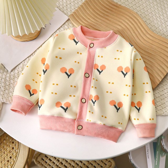 QIPOPIQ Girls Cardigan Uniform Sweater Long Sleeve Button Down Fall Winter Knit Tops for Kids Clearance