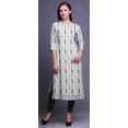 thumbnail image 3 of Bimba Robe Kurti Longue Imprimée Tunique Droite Manches 3/4 Robes pour Femmes Haut, 3 of 6