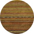 thumbnail image 1 of Ahgly Company Tapis d'Intérieur Ronds Abstraits Rouge Brun de Style Oriental, 3 Pieds Rond, 1 of 6