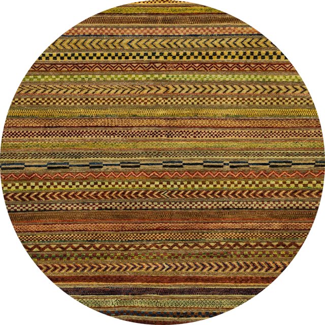 Ahgly Company Tapis d'Intérieur Ronds Abstraits Rouge Brun de Style Oriental, 3 Pieds Rond