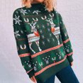 thumbnail image 4 of IROINID Chandail à Col Rond pour Femmes Imprimé Ample Mi-Long à Manches Longues Flocon de Neige Sapin de Noël Chandail pour Dames, 4 of 5