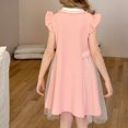 thumbnail image 4 of LOVZFMLL Girls' Summer Short Sleeve Ruffled Lace Round-Neck Embroidery Mesh Princess Bow Skirt, 4 of 8