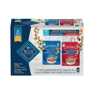 Blue Buffalo Garnitures Appétissantes Assortiment de Nourriture Humide Naturelle pour Chiens, Poulet et Boeuf 100g