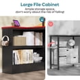 thumbnail image 4 of Bestier Bureau d'Ordinateur en Forme de L de 42 Pouces avec Étagère de Rangement Bureau de Jeu avec Support pour Moniteur Bureau d'Angle, Fibre de Carbone, 4 of 9