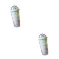 thumbnail image 1 of Maytalsory Straw Lid Cup Convenient Sipping Easy To Carry For Everyday Plastic Innovative Rainbow Water Bottle Drinking Cup light green 550ml 2Set, 1 of 6