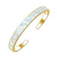 thumbnail image 1 of Xingzhi Delicate And Exquisite Fire Opals Stone Open Bangles Style Premium Wide Applicable Occasions Gold, 1 of 6