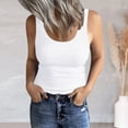 thumbnail image 2 of MIASHUI Women's Scoop Neck Sleeveless Ribbed Casual Tank Tops,White,XXL, 2 of 6