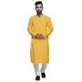thumbnail image 1 of Atasi Kurta à Manches Longues pour Hommes en Coton Satin Uni Col Mandarin Chemise Décontractée, 1 of 7