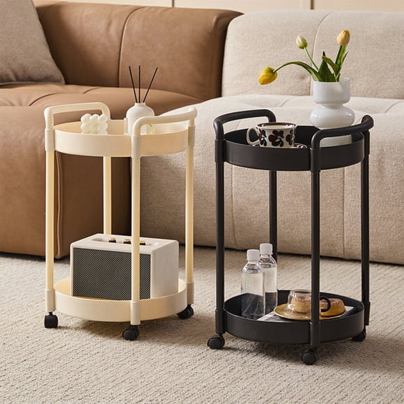Mobile Storage Cart with Side Table and Storage Shelf for Bedroom Living Room Study Desk Organization Assembly Required Sopatenor