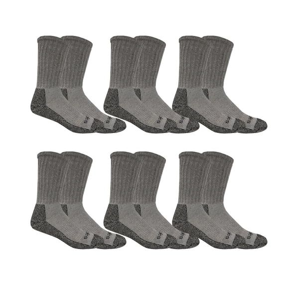 Genuine Dickies Men Heavyweight Crew Work Socks - Grey - 6 Paris (2x3PK)