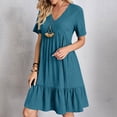 thumbnail image 2 of Yuyuzo Tenue de Robe Formelle pour Femmes Élégante à Manches Courtes Robe de Plage Robe Cocktail à Volants Soirée Bal Robe Courte, 2 of 7