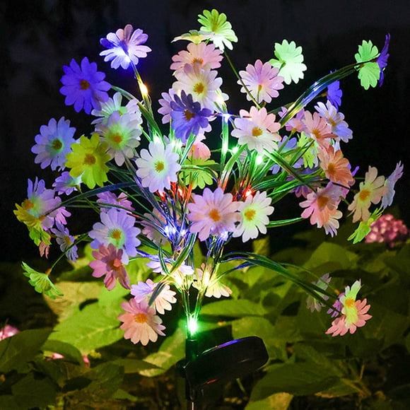 Dvkptbk Solar Lights Solar Flower Lights Outdoor Solar Flowers Garden Decorative Lights Led Stake Lights Auto On/Off Bright Up to 8 Hrs Solar Lights
