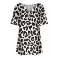 thumbnail image 2 of Birdeem Women Fashion Casual Printing Short Sleeve Loose Plus Size Ruffle Short Sleeve Tops V-Neck Blouse, 2 of 5
