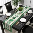 thumbnail image 3 of St Patricks Day Table Runner Buffalo Plaid Shamrock Holiday Table Runners for Kitchen Dining Table Party, Farmhouse Decor Lucky Burlap Table Runners 48 Inches Long, St Patricks Day Decorations 13x48in, 3 of 6
