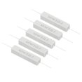 thumbnail image 1 of Unique Bargains 5 Pcs Résistances 3 Ohms, Résistance Ciment Céramique 10W Kit de Résistance Ciment de Puissance Tolérance 5 % pour Adaptateurs d'Alimentation Audio, 1 of 4
