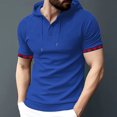 thumbnail image 2 of Birdeem Chemise pour Hommes, Manches Courtes, à Capuche, Décontractée, Sportive, 2 of 12