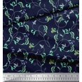 thumbnail image 2 of Soimoi Blue Rayon Fabric Artistic Leaves Printed Fabric 1 Yard 42 Inch Wide, 2 of 3