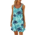 thumbnail image 2 of Ovzne Robes pour Femmes Robe Femme Col Rond Sans Manches Dégradé Teinture sur Nœuds Robe de Plage Robe d'Été Liquidation, 2 of 6