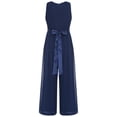 thumbnail image 4 of Sholeno Combinaisons Sans Manches pour Filles, Robe de Mariage Formelle en Chiffon, Combinaison de Danse Bleu Marine 10, 4 of 7
