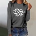 thumbnail image 2 of Pisexur Hauts pour Femmes Mode d'Automne T-Shirt à Imprimé Graphique Cœur Col Rond Manches Longues Chemises pour Femmes Chic Décontracté Hauts de Sortie Confort Polyvalent Blouses Légères, 2 of 5