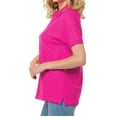 thumbnail image 2 of Basico Polos Fuchsia à Col pour Femmes 100 % Coton Manches Courtes Polos de Golf pour Femmes et Adolescentes, 2 of 6