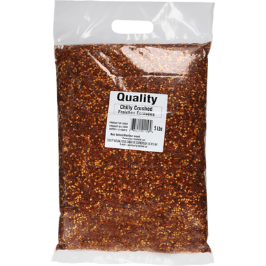 Quality Crushed Chili (Red Pepper Flakes), Vibrant & Spicy Pizza Topping, 2.27 kg (5 lbs) Bulk Bag