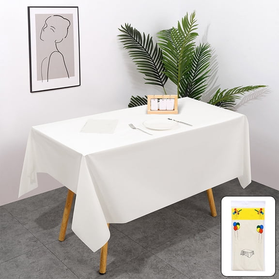 SPOORYYO Disposable Tablecloths for Parties, Picnics, and Events - 54x72 Inches, Strong Stain Resistance, Easy Cleanup, Available in Multiple Colors