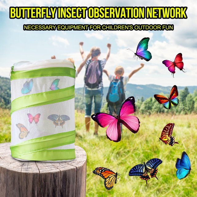Foldable Caterpillar Habitat Butterfly Cage For Airflow Butterfly Education Toy