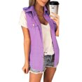 thumbnail image 1 of LUXUR Ladies Vest Lapel Collar Tanks Button Down Coat Comfortable Denim Solid Color Outwear Top Purple S, 1 of 9