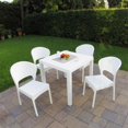 thumbnail image 1 of Compamia Daytona Ensemble de Salle à Manger de Patio 5 Pcs, Blanc, 1 of 6