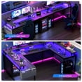 thumbnail image 4 of U Shaped Desk, 126 Inch Gaming Desk with Monitor Stand and LED Lights, Reversible Shaped Large Computer Desk with Power Outlets, Large Corner Office Desk with Storage Bag and Hooks, 4 of 6