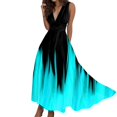 thumbnail image 1 of B91xZ Femmes Printemps Summer Dresses Casual Sans Manches V Cou Tunique Fluide Robe, Bleu Ciel XL, 1 of 5