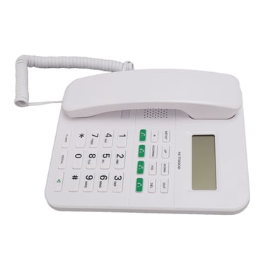 Corded Telephone, Portable Caller ID 4 Levels Volume Corded Landline Phone 5 Levels LCD Brightness for Home Black,White