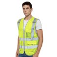 thumbnail image 1 of TOPTIE Class 2 High Visibility Zipper Front Safety Vest 9 Pockets and Reflective Strips Meets ANSI/ISEA Standards, 1 of 7