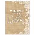thumbnail image 1 of Darling Souvenir MADE WITH LOVE BurlapLargeWelcomeSign, Decorative PosterWelcomeTo Our Wedding Poster For Easel Wedding Collection- 18x12, 1 of 5