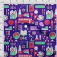 thumbnail image 4 of oneOone Rayon Purplish Blue Fabric Kids Craft Projects Decor Fabric Printed By The Yard 56 Inch Wide, 4 of 4