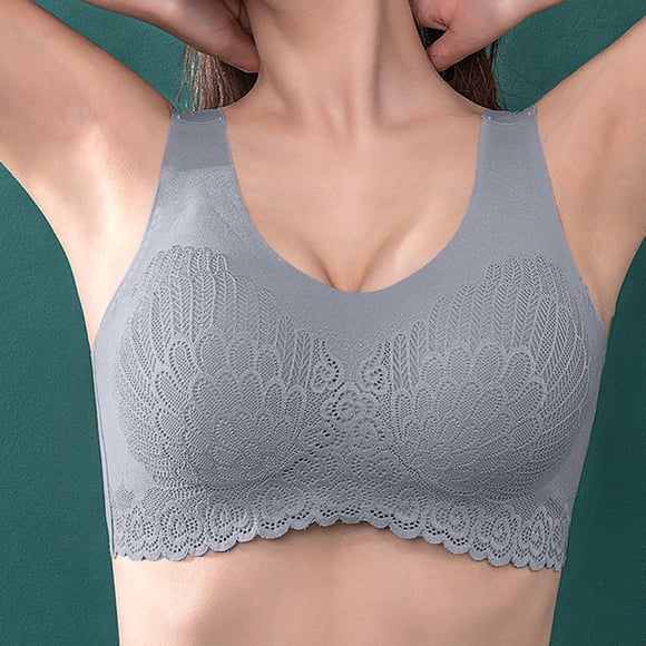 UPPADA Soutien-Gorge Gainant Sans Armatures pour Femmes, Grande Taille, Rehausseur, Soutiens-Gorge de Tous les Jours pour Dormir, devant en Dentelle, Soutiens-Gorge Mignons, Ajustement Confortable, Rehausseur Rembourré, Confort, Sans Fil pour Aînées