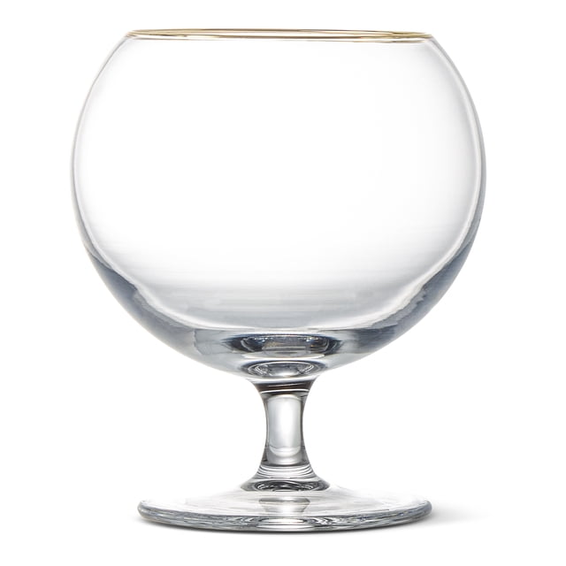Thyme & Table 16 fl oz Sphere Bourbon Glass with Gold Rim, 2 Pack