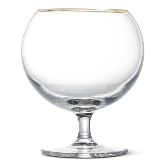 Thyme & Table 16 fl oz Sphere Bourbon Glass with Gold Rim, 2 Pack