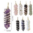 thumbnail image 2 of yingyy Wire Wrapped Charm Hanging Pendant Colorful Exquisite Crystal Crafting Necklace Keychains Earrings Accessories Amethyst 1Set, 2 of 6