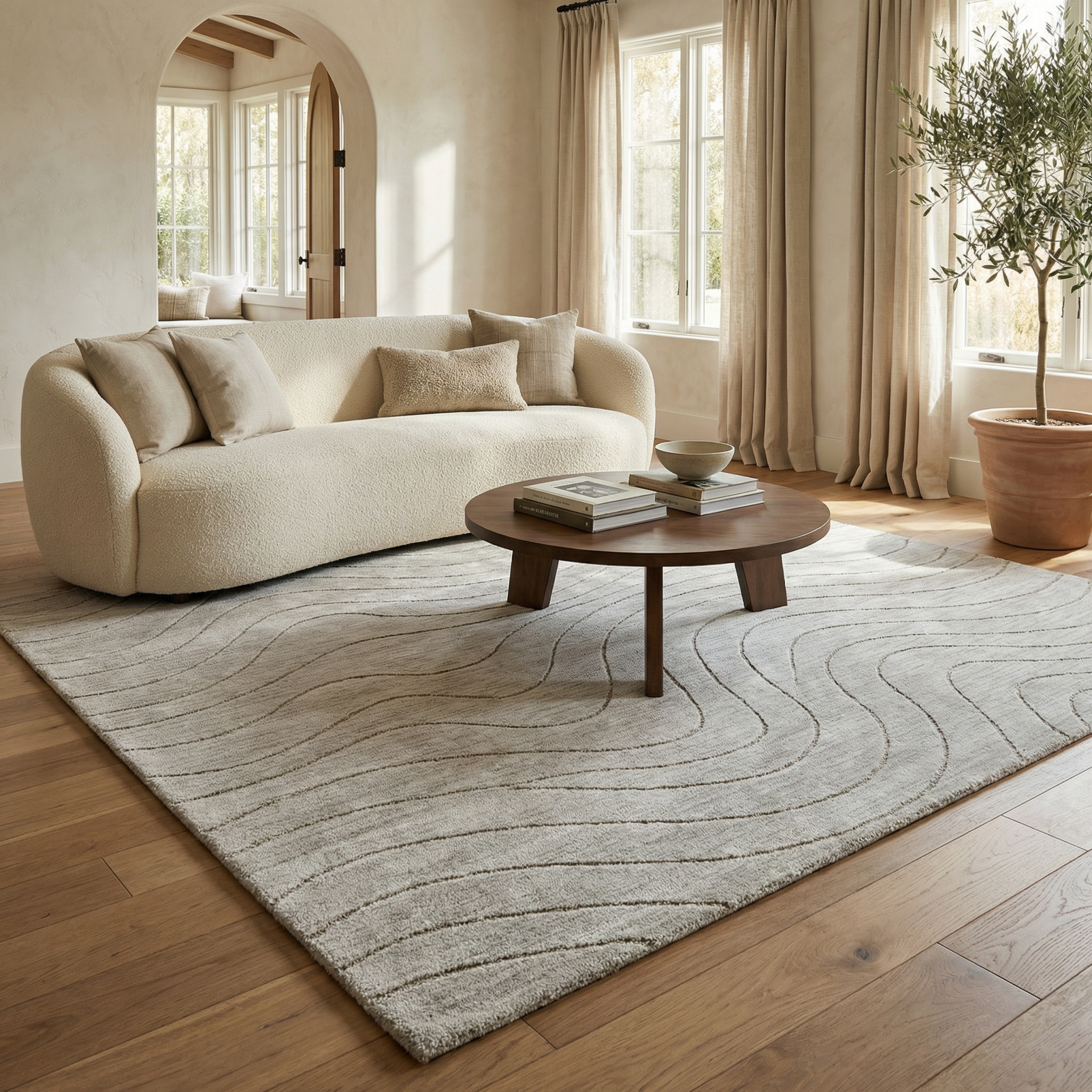 Tapis d'interieur abstrait Rug Branch Casa, gris, moderne - Salon, chambre, salle a manger et cuisine