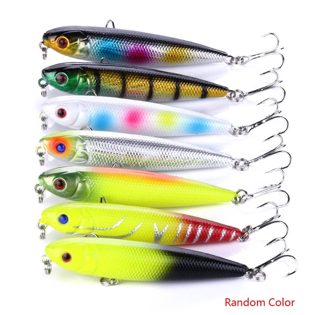 1pcs/7pcs 3D Eyes Hooks Simulation Fish Hard Bait Deep Lures Simulation Bait Fish Sea Bass Fishing Tackle Aritificial Lures