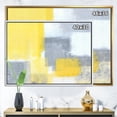 thumbnail image 1 of Designart Grey and Yellow Blue Abstract XXI FLOAT FRAME WALL ART, 1 of 3