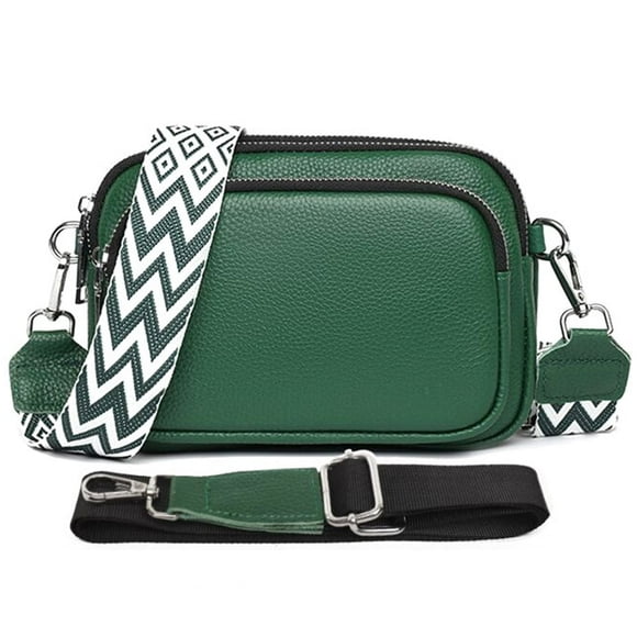 Pochette de Téléphone Portable pour Femmes en Cuir Véritable Sac Décontracté avec 2 Sangles (Bleu)