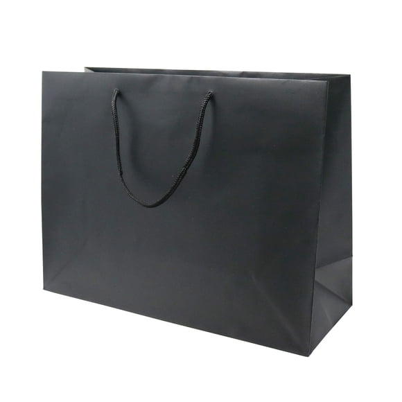 Black Matte Tote Luxury Bags, Reusable Sacks with Thick Top Handle for Better Grip, Great for Gifts, Party Favors, Goodies, Retail and More - Multiple Sizes! - (10, 30, 50, 100 Counts) - Creative Bag