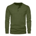 thumbnail image 2 of zbxnLI Men's Crew Neck Sweatshirts Button T-Shirts Solid Color Casual Lightweight Pullover Sweatshirt Tops, 2 of 6